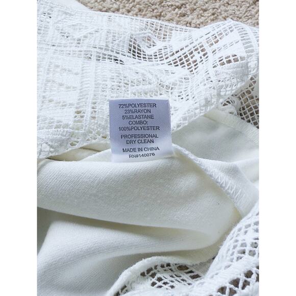 Generation Love Lace Panel Short Sleeve Blouse XS Clean White Romantic Feminine - Picture 5 of 6